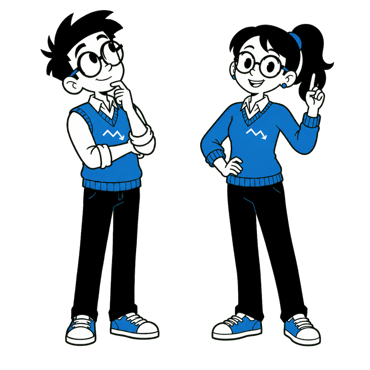Monica and Morty, MortMonitor mascots, holding a report